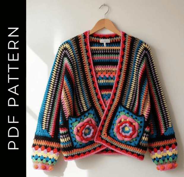 Crochet Cardigan Pattern Granny Hexagon Sweater