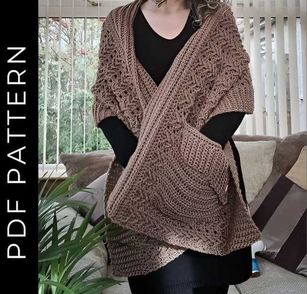 Crochet Pocket Shawl Pattern