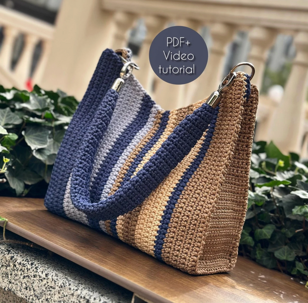 Serenity Stripes Crochet Bag