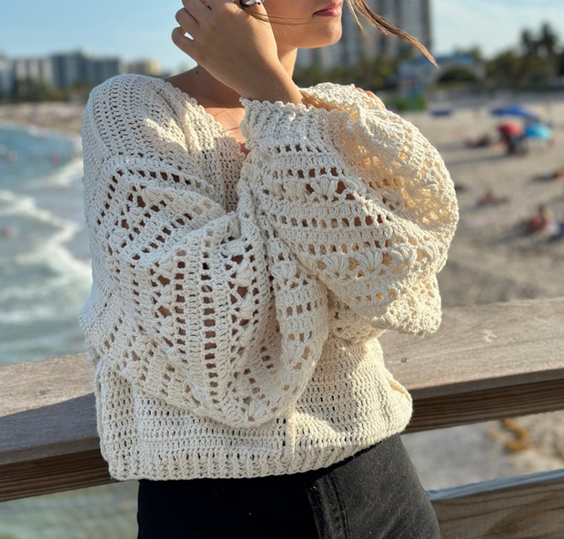 White Lace Sweater crochet pattern