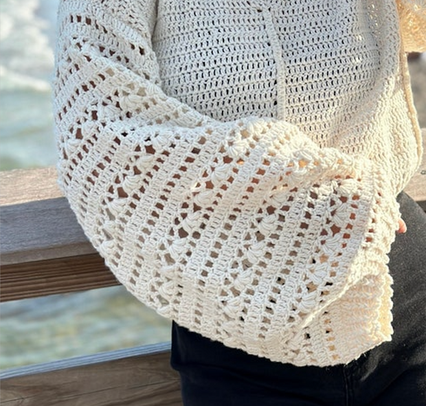 White Lace Sweater crochet pattern