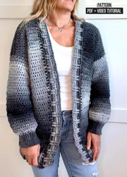 Crochet Cardigan Pattern Women -.Video Tutorial Included.