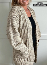 Crochet Cardigan Pattern Women - Video included.
