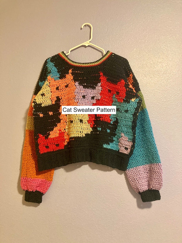 Cat Sweater Crochet PATTERN