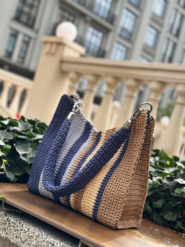 Serenity Stripes Crochet Bag