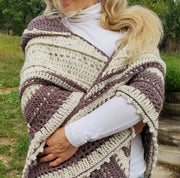 Cozy Hooded Triangle Shawl Crochet Pattern