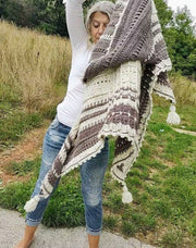 Cozy Hooded Triangle Shawl Crochet Pattern