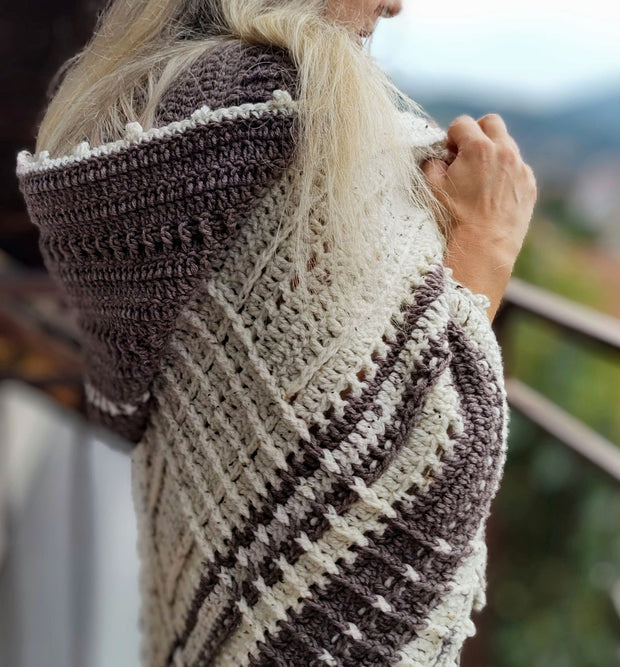Cozy Hooded Triangle Shawl Crochet Pattern