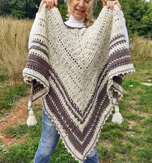 Cozy Hooded Triangle Shawl Crochet Pattern